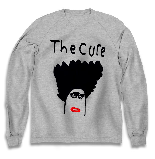 Серый свитшот Cure, the с принтом Cure, the арт:110902