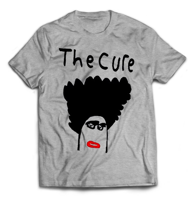 Серая футболка Cure, the с принтом Cure, the арт:110902