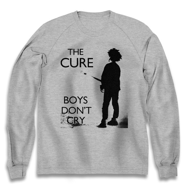 Серый свитшот Cure, the с принтом Boys Dont Cry