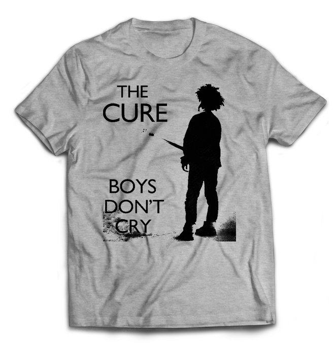 Серая футболка Cure, the с принтом Boys Dont Cry