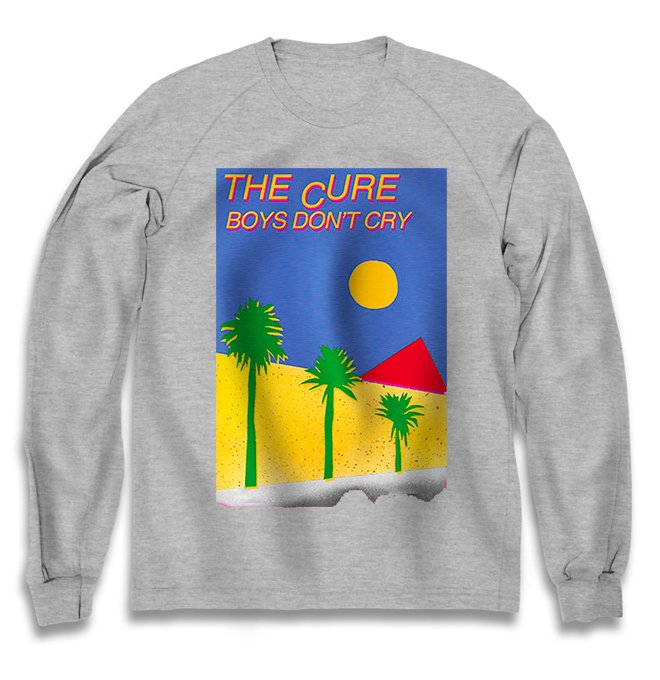 Серый свитшот Cure, the с принтом Boys Dont Cry