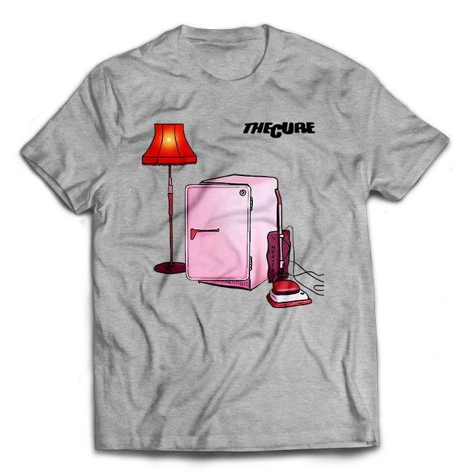 Серая футболка Cure, the с принтом Hoover