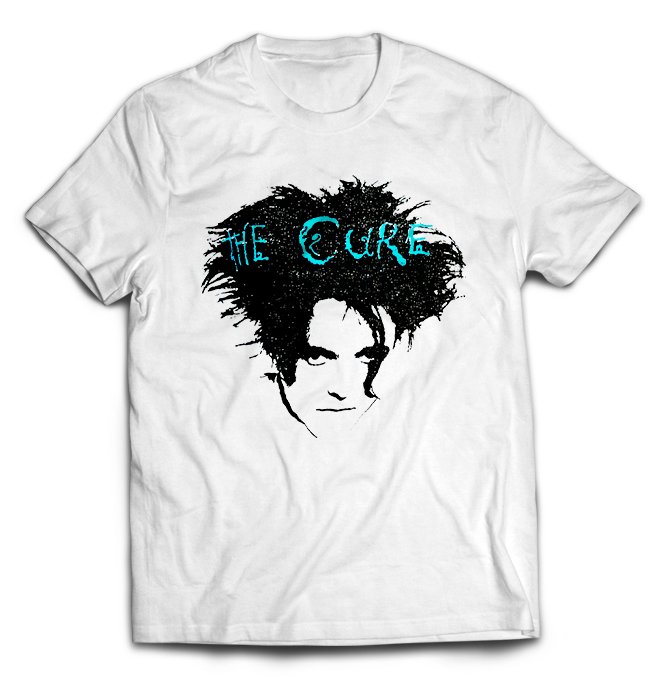 Белая футболка Cure, the с принтом Robert Smith