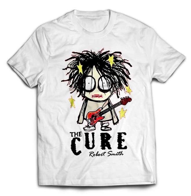Белая футболка Cure, the с принтом Robert Smith