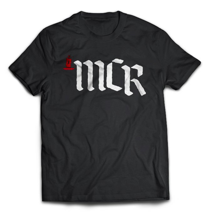 Чёрная футболка My Chemical Romance с принтом MCR