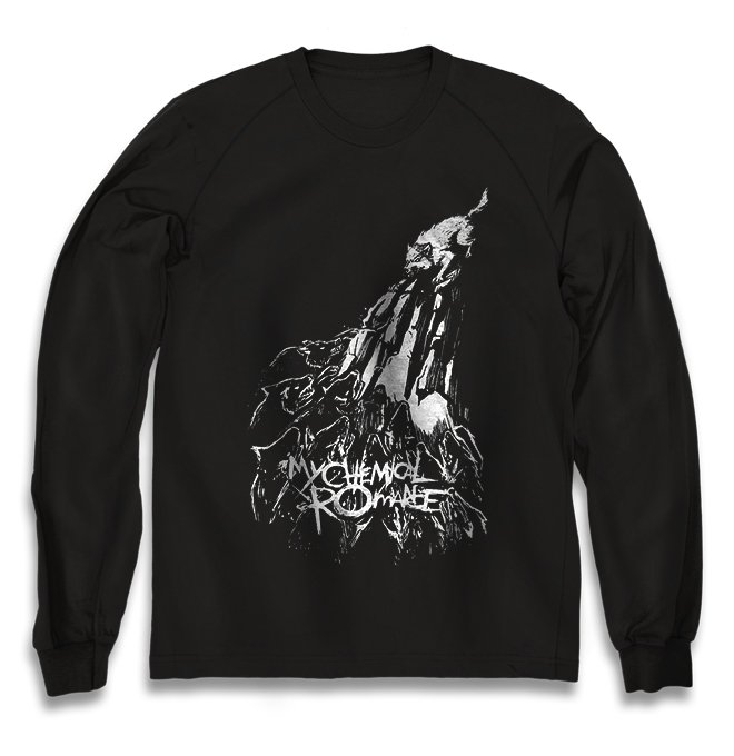 Чёрный свитшот My Chemical Romance с принтом Wolfs