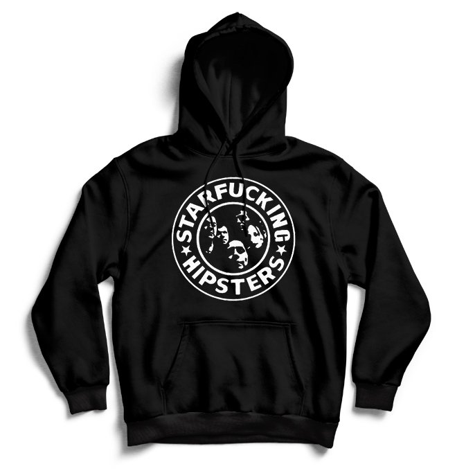 Чёрный худи Star Fucking Hipsters с принтом Star Fucking Hipsters арт:110816