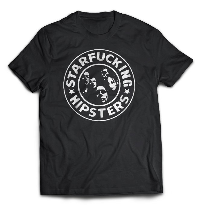 Чёрная футболка Star Fucking Hipsters с принтом Star Fucking Hipsters арт:110816