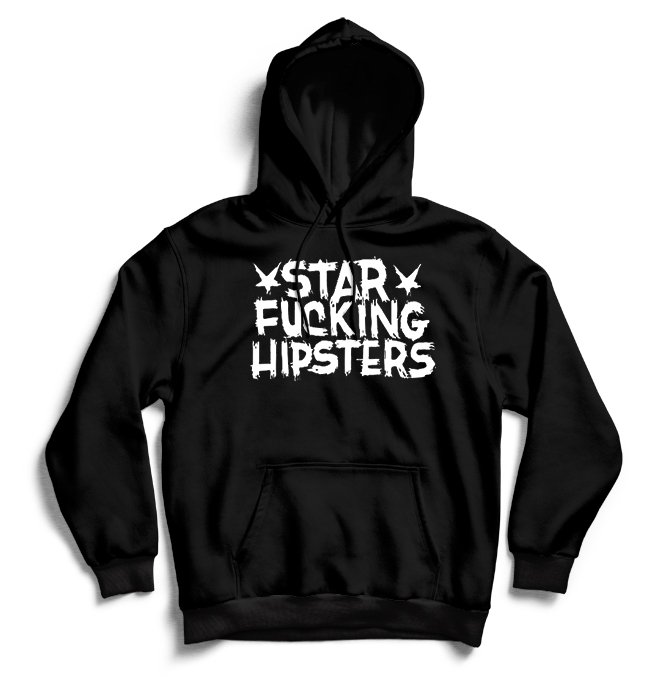 Чёрный худи Star Fucking Hipsters с принтом Logo