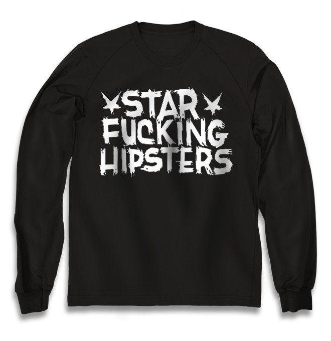 Чёрный свитшот Star Fucking Hipsters с принтом Logo