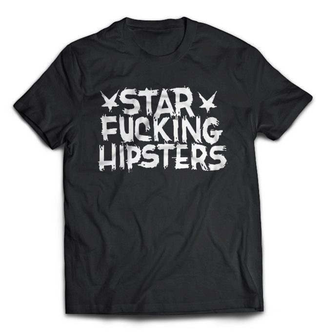 Чёрная футболка Star Fucking Hipsters с принтом Logo