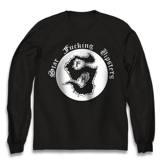 Чёрный свитшот Star Fucking Hipsters с принтом SFH